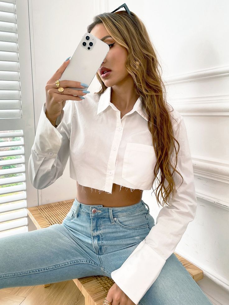 Camisa Cropped Alfaiataria